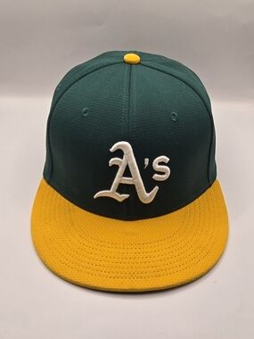 Oakland A’s Athletics OC Sports MLB Green Yellow Snapback Cap OSFM Baseball Hat.